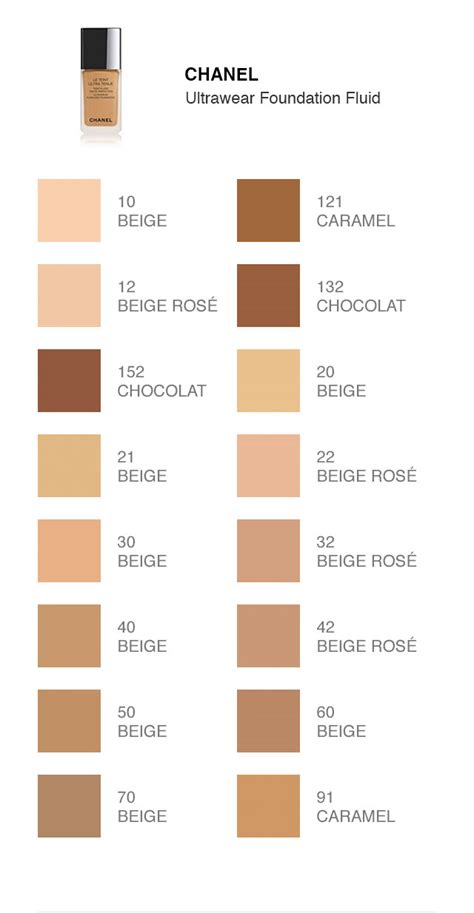 foundation chanel ultra le teint|Chanel foundation shade chart.